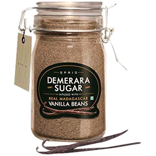 Sprig Demerara Sugar - Vanilla Beans, 175 g Glass Jar-1.webp